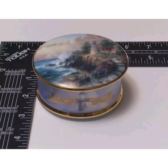 Music Box Thomas Kincade Light House Scene Porcelain Ardleigh Elliott Numbered - Picture 9 of 9